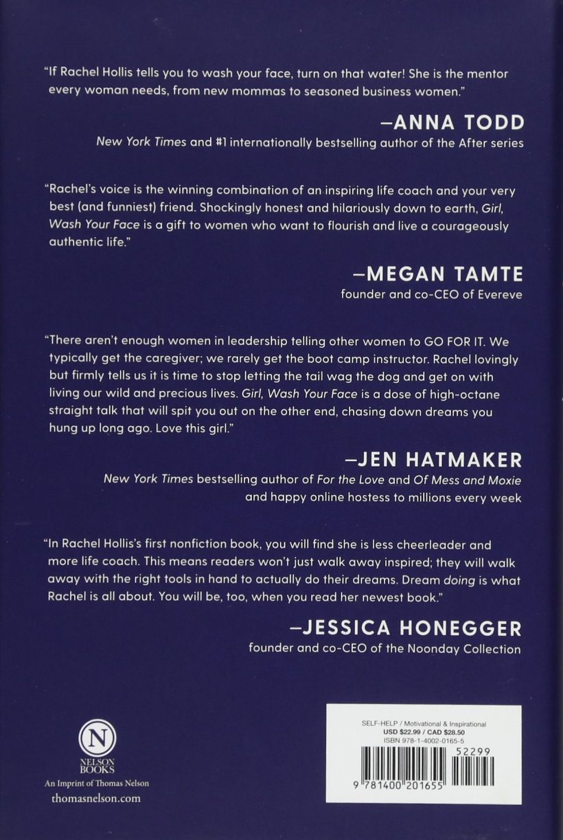 Girl, Wash Your Face by Rachel Hollis (back)