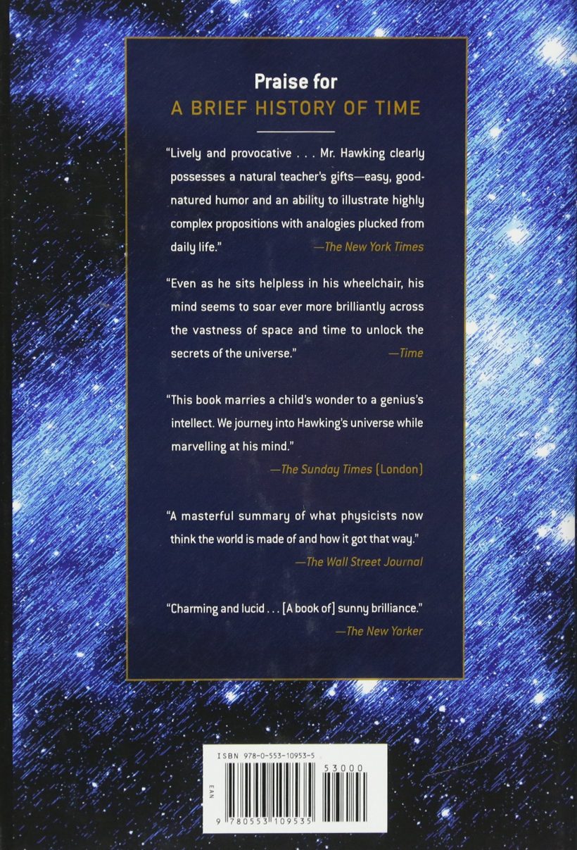 A Brief History of Time by Stephen Hawking (back)